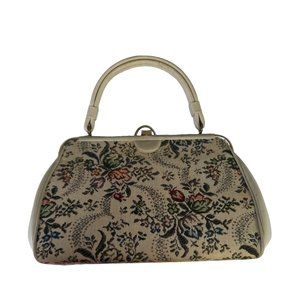 Dover Vintage Made In USA Carpet Bag Tapestry Floral Mary Poppins Weekender Snap
